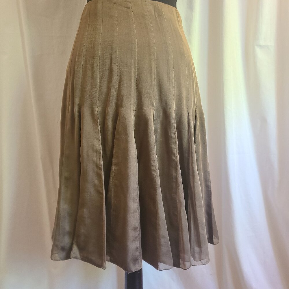 Carmen Marc Valvo Silk Fluted Skirt